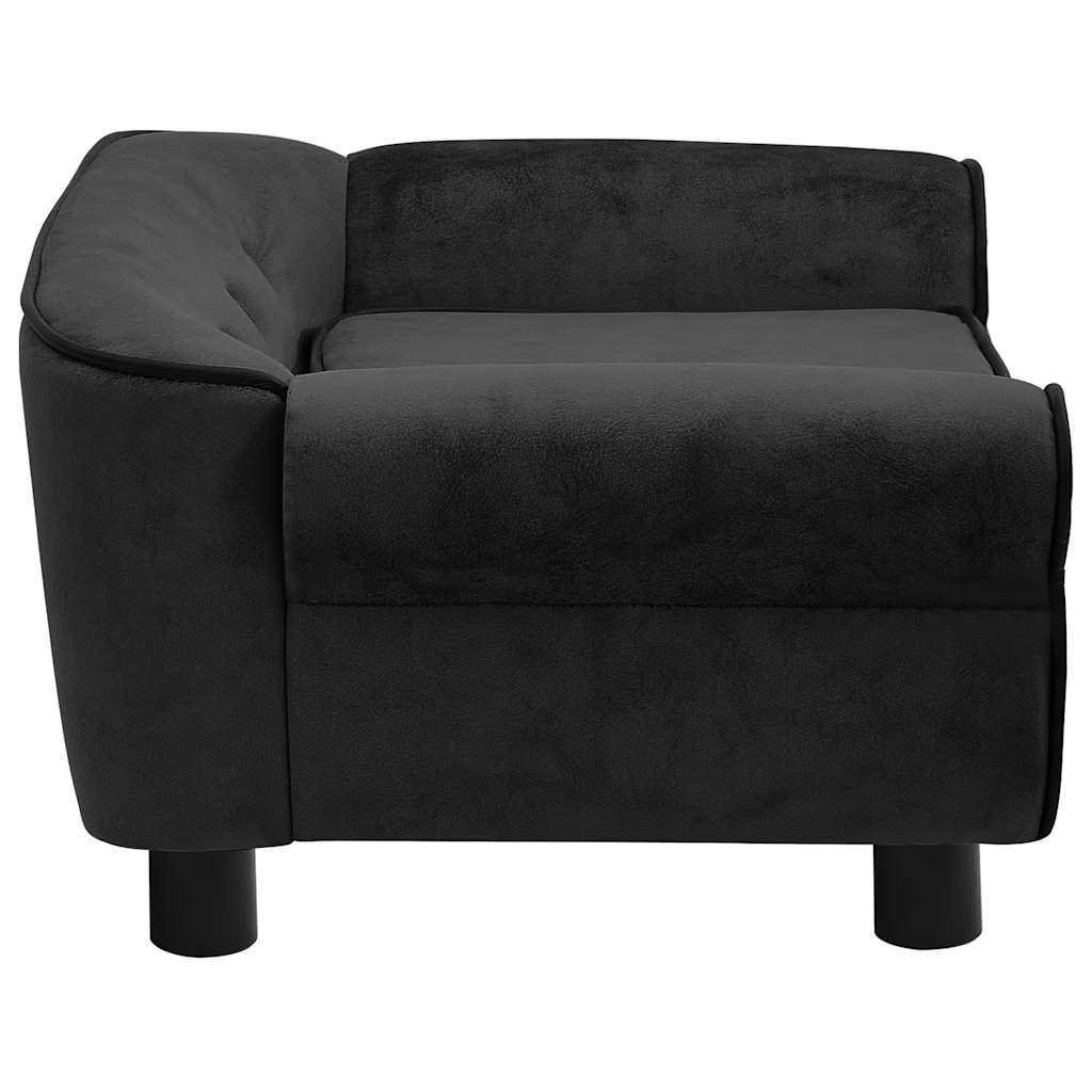 Sofa za pse crna 72 x 45 x 30 cm plišana