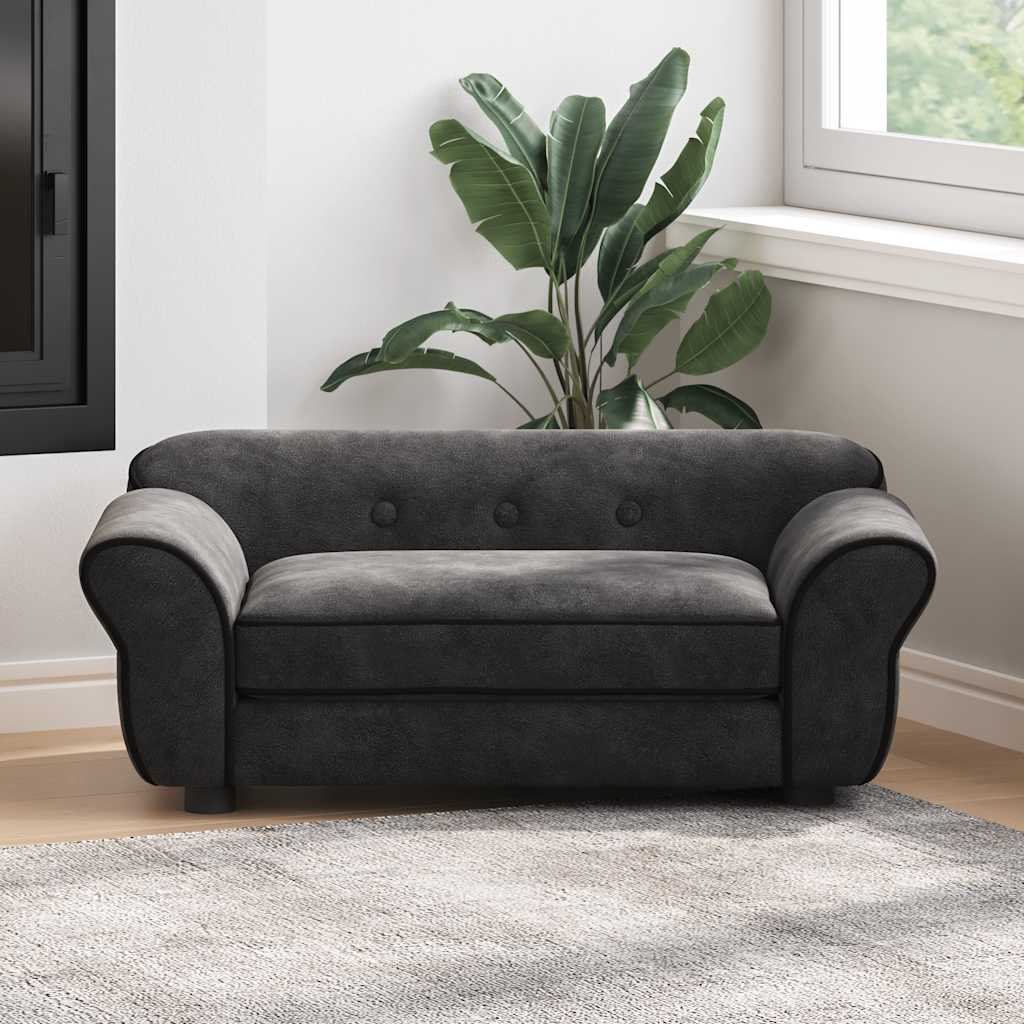 Sofa za pse crna 72 x 45 x 30 cm plišana