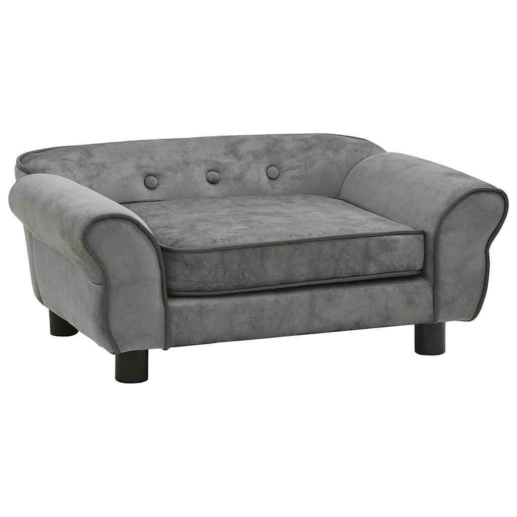 Sofa za pse tamnosiva 72 x 45 x 30 cm plišana