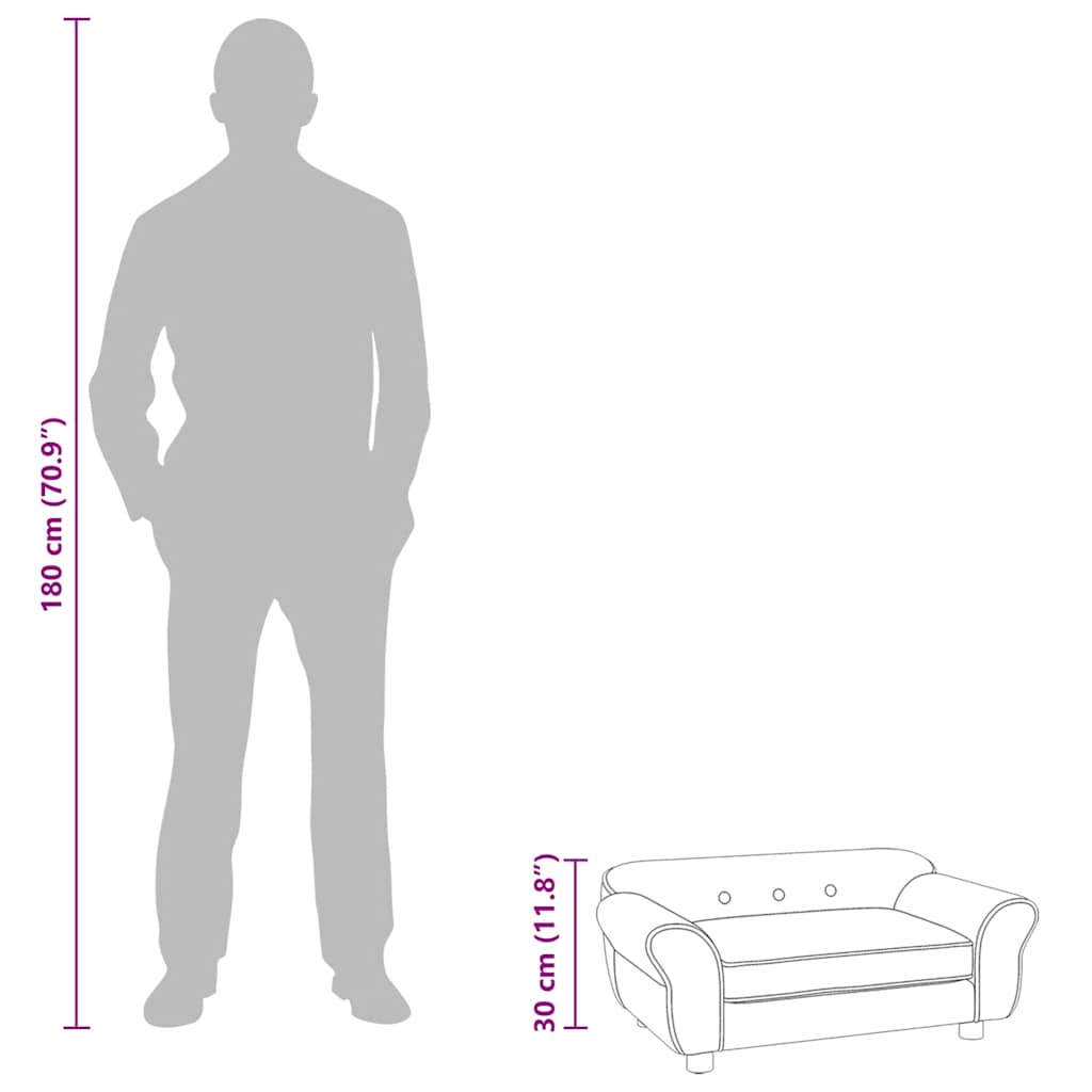 Sofa za pse bordo 72 x 45 x 30 cm plišana