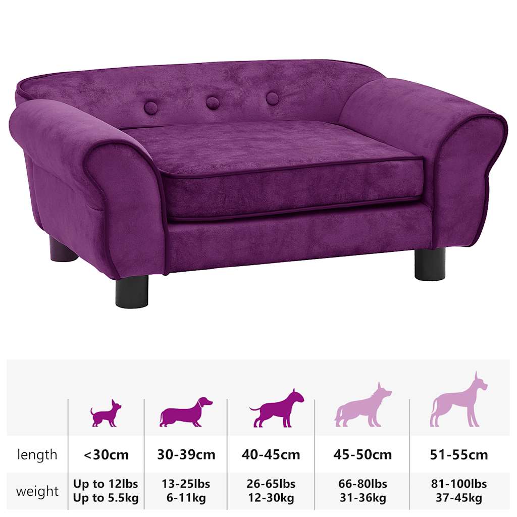 Sofa za pse bordo 72 x 45 x 30 cm plišana
