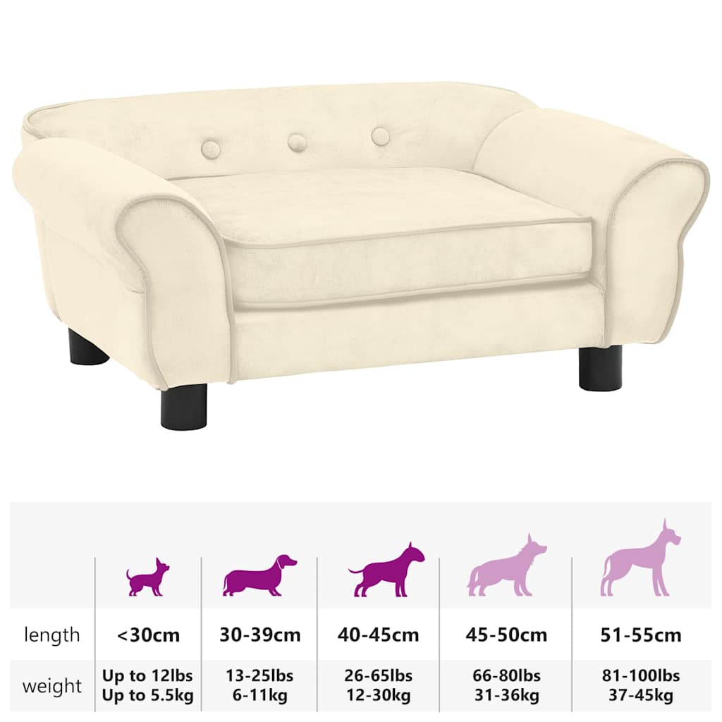 Sofa za pse krem 72 x 45 x 30 cm plišana