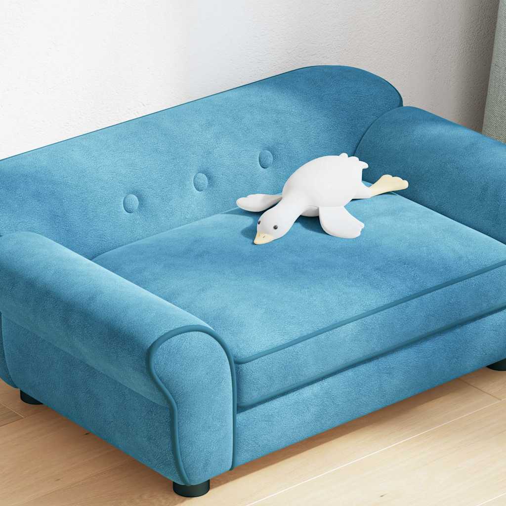 Sofa za pse tirkizna 72 x 45 x 30 cm plišana