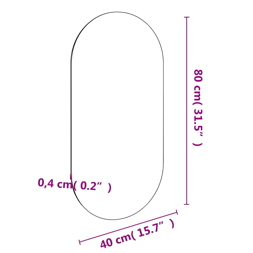 Ogledalo 80 x 40 cm stakleno