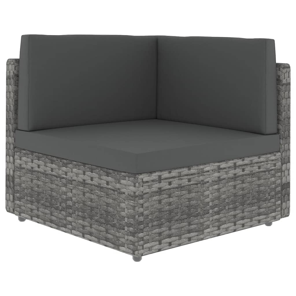 12-dijelna vrtna garnitura od poliratana s jastucima siva