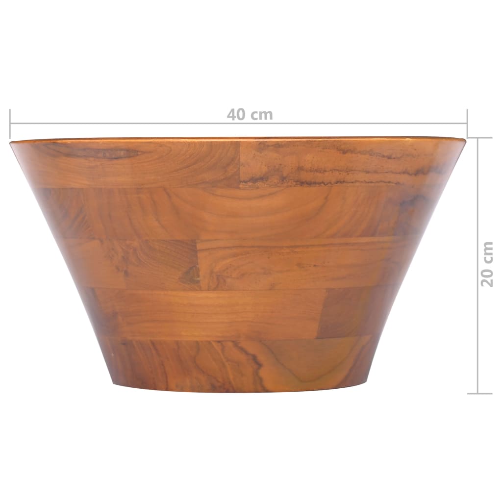 Umivaonik od masivne tikovine Φ 40 x 20 cm