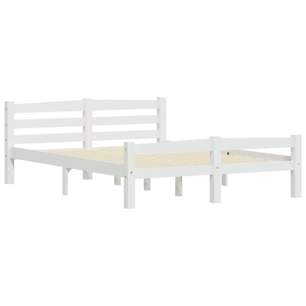 Okvir za krevet od masivne borovine bijeli 120 x 200 cm