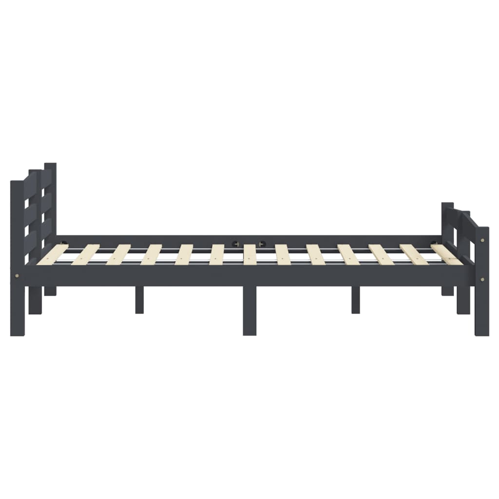 Okvir za krevet od masivne borovine tamnosivi 200 x 200 cm