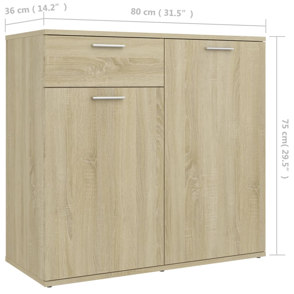 Komoda boja hrasta sonome 80 x 36 x 75 cm od konstruiranog drva