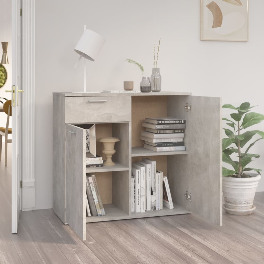 Komoda siva boja betona 80 x 36 x 75 cm od konstruiranog drva