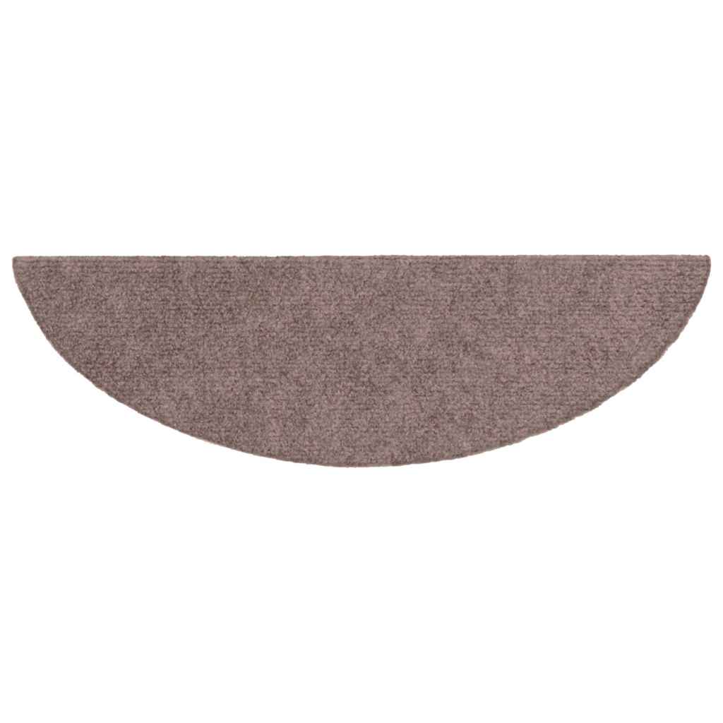 Prostirke za stepenice, samoljepljive, 10 kom, 56x17x3 cm, svijetlosmeđe, poluokrugle