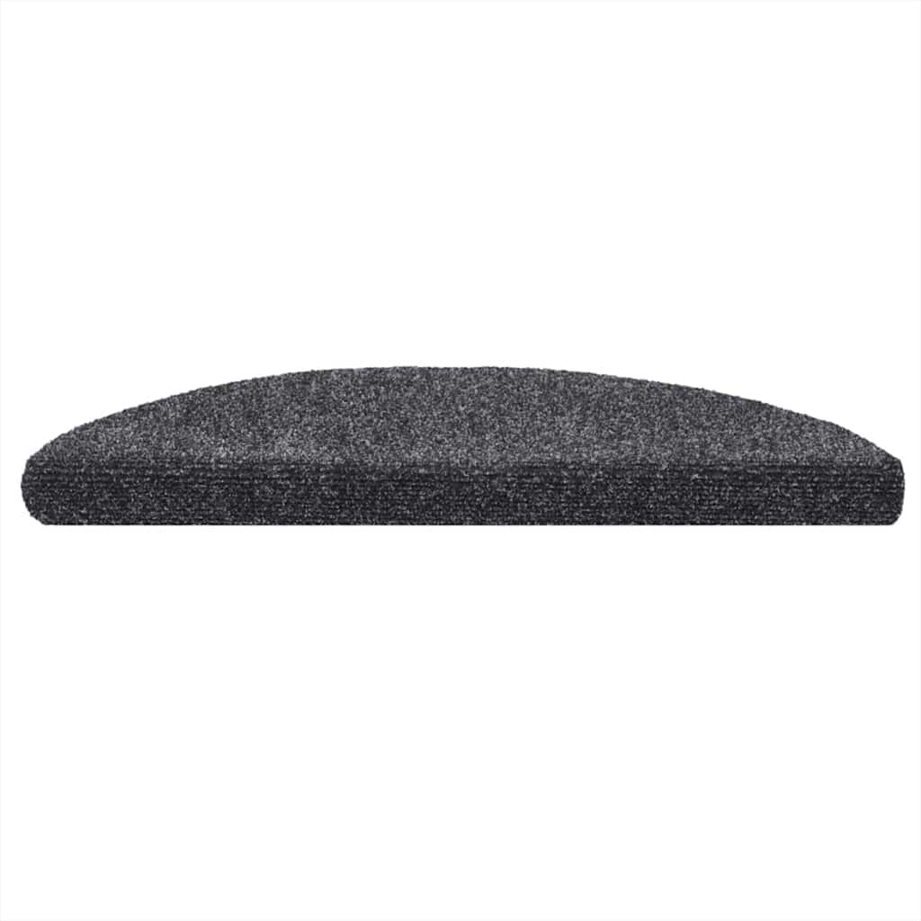 Prostirke za stepenice, samoljepljive, 10 kom, 56x17x3 cm, tamno sive, poluokrugle