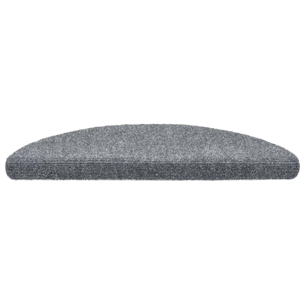 Prostirke za stepenice, samoljepljive, 5 kom, 56x17x3 cm, svijetlo sive, poluokrugle