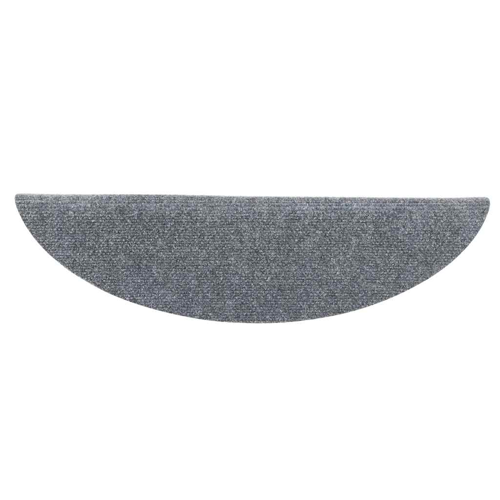 Prostirke za stepenice, samoljepljive, 5 kom, 56x17x3 cm, svijetlo sive, poluokrugle
