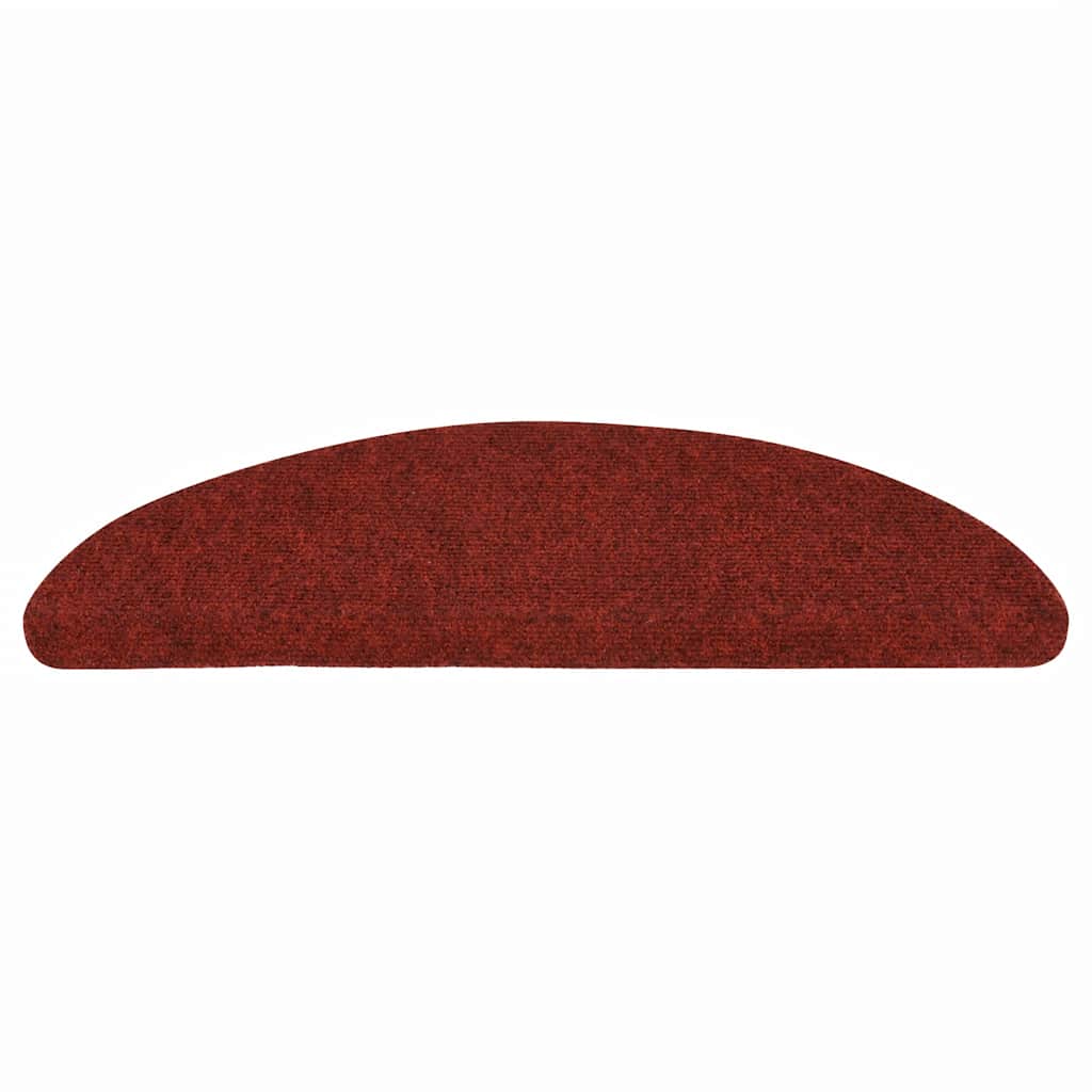 Prostirke za stepenice, samoljepljive, 10 kom, 56x17x3 cm, bordo crvene, poluokrugle