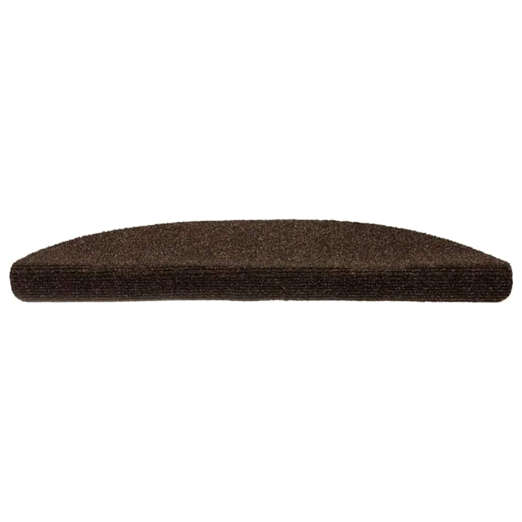 Prostirke za stepenice, samoljepljive, 5 kom, 56x17x3 cm, smeđe, poluokrugle
