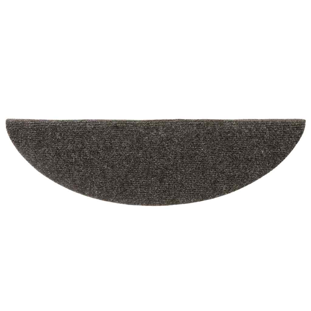 Prostirke za stepenice, samoljepljive, 5 kom, 56x17x3 cm, antracit, poluokrugle