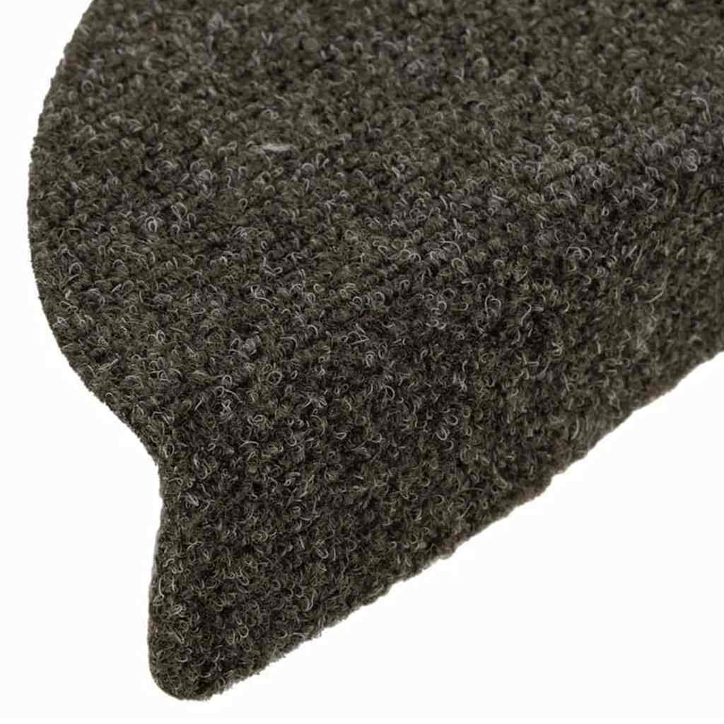Prostirke za stepenice, samoljepljive, 5 kom, 56x17x3 cm, antracit, poluokrugle