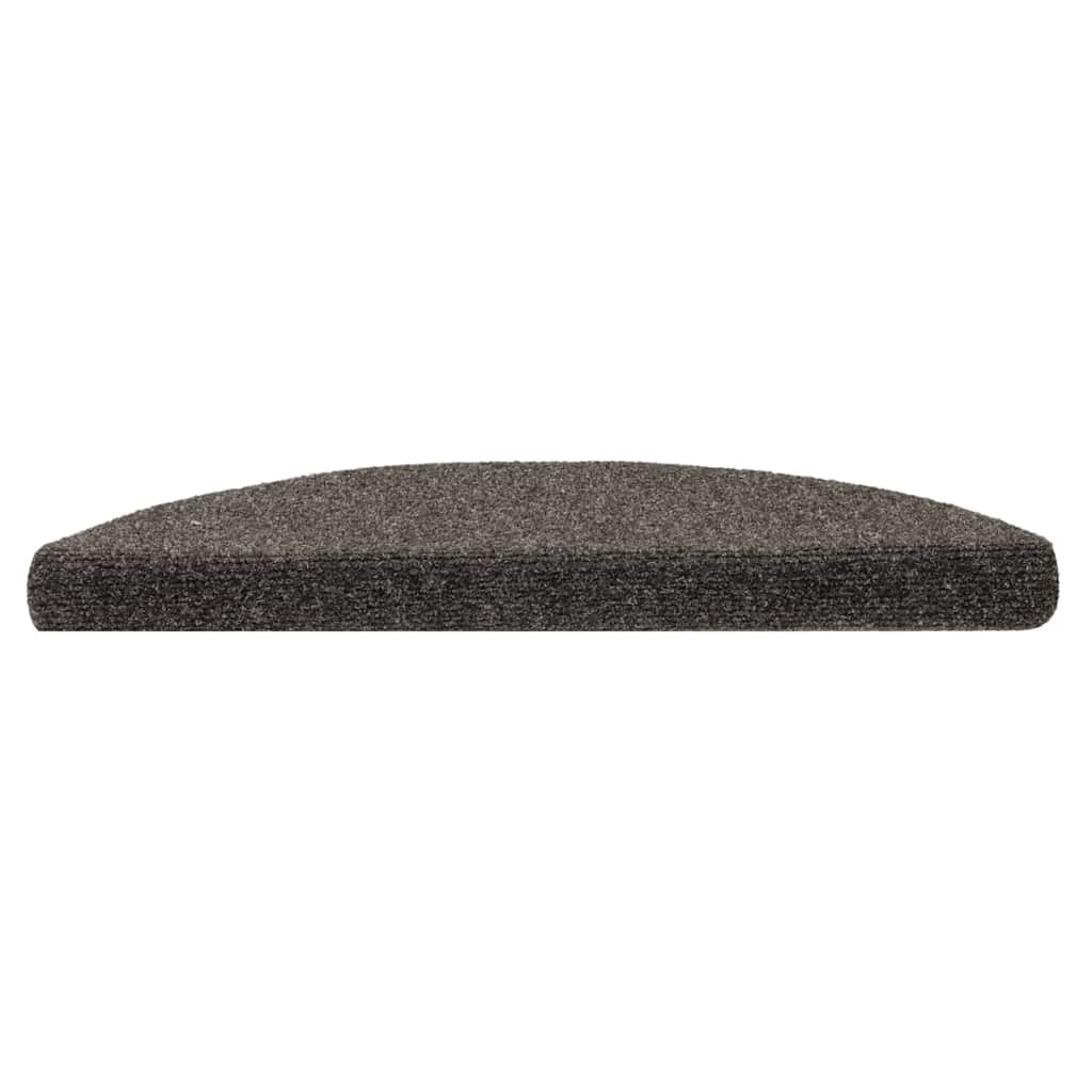Prostirke za stepenice, samoljepljive, 10 kom, 56x17x3 cm, antracit, poluokrugle