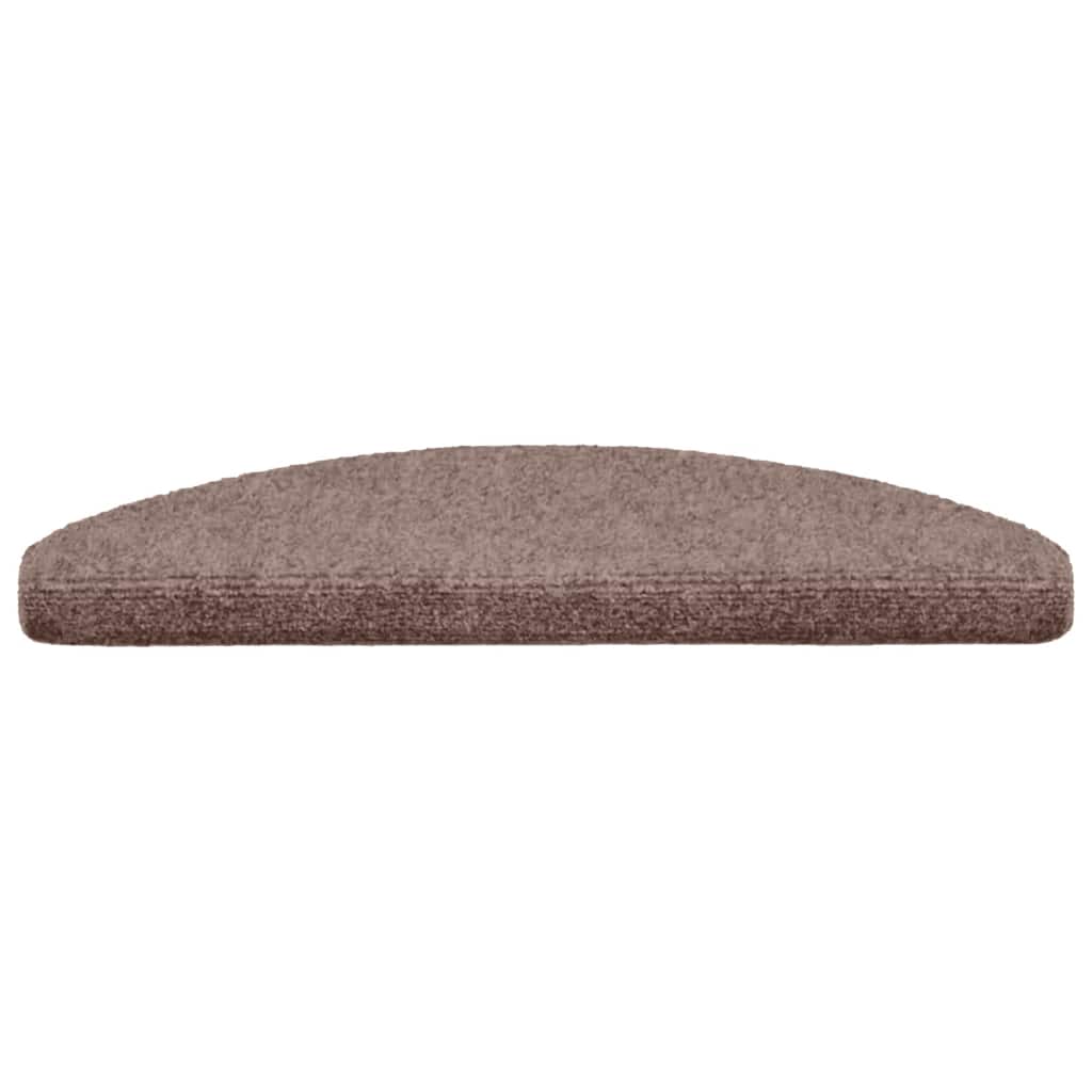 Prostirke za stepenice, samoljepljive, 10 kom. 65x21x4 cm, svijetlosmeđe, poluokrugle, velike