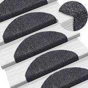 Prostirke za stepenice, samoljepljive, 10 kom., 65x21x4 cm, tamno sive, poluokrugle, velike
