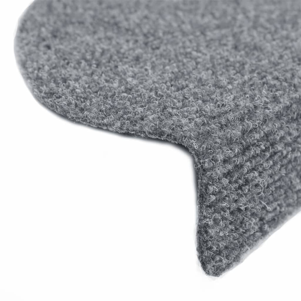 Prostirke za stepenice, samoljepljive, 5 kom, 65x21x4 cm, svijetlo sive, poluokrugle, velike