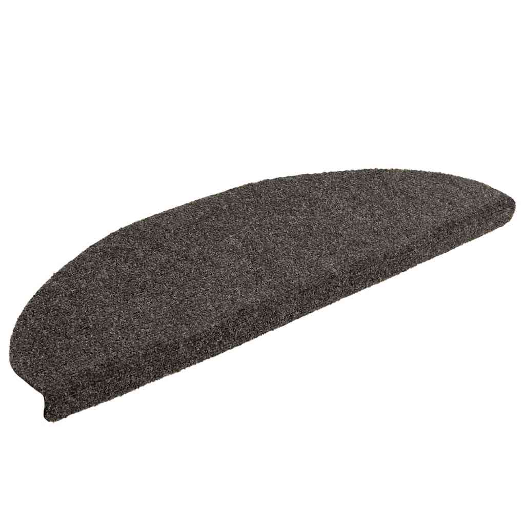 Prostirke za stepenice, samoljepljive, 10 kom. 65x21x4 cm, antracit, poluokrugle, velike