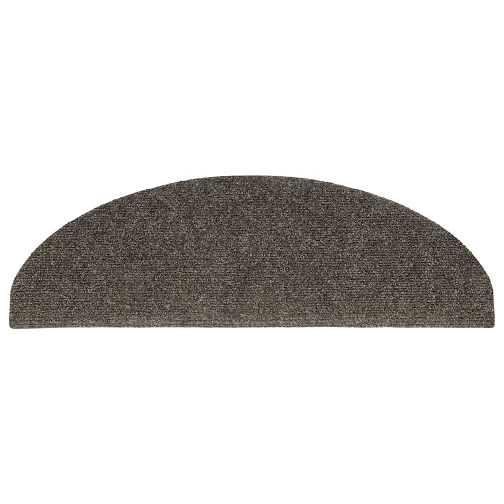 Prostirke za stepenice, samoljepljive, 10 kom. 65x21x4 cm, antracit, poluokrugle, velike