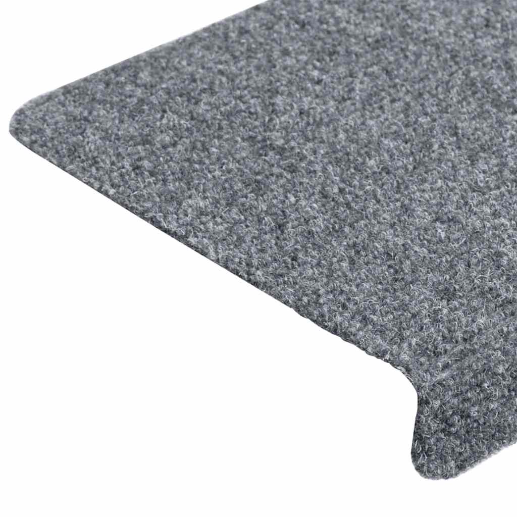 Prostirke za stepenice samoljepljive 10 kom 65x21x4 cm svijetlo sive pravokutne rubove