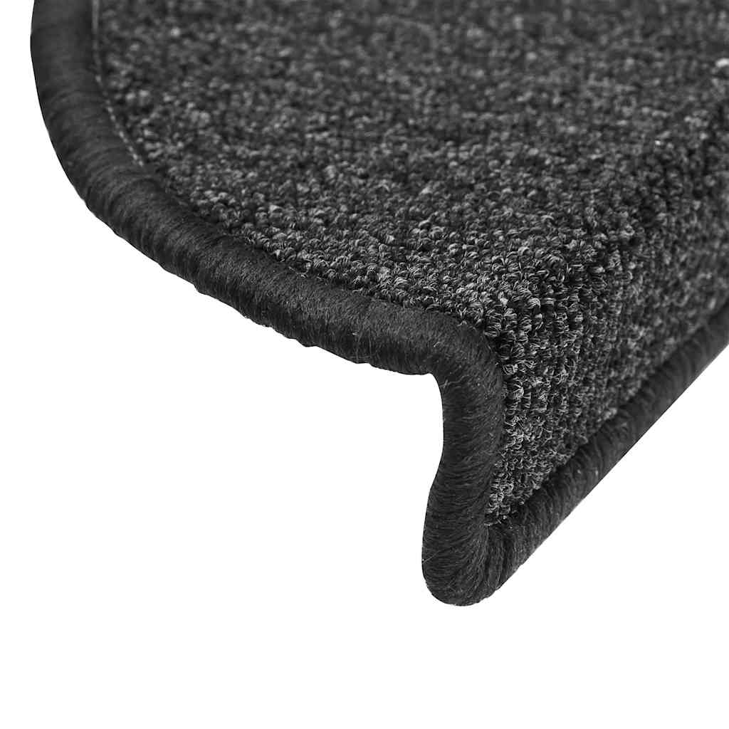 Prostirke za stepenice 10 kom 56x17x3 cm antracit poluokrugle