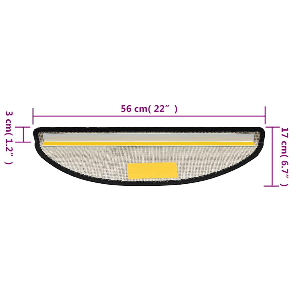 Prostirke za stepenice 10 kom 56x17x3 cm antracit poluokrugle