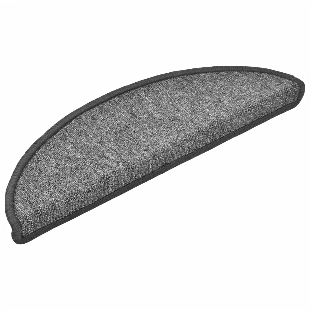 Prostirke za stepenice 10 kom 56x17x3 cm tamno sive poluokrugle
