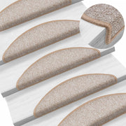 Prostirke za stepenice 10 kom 56x17x3 cm svijetlosmeđe poluokrugle