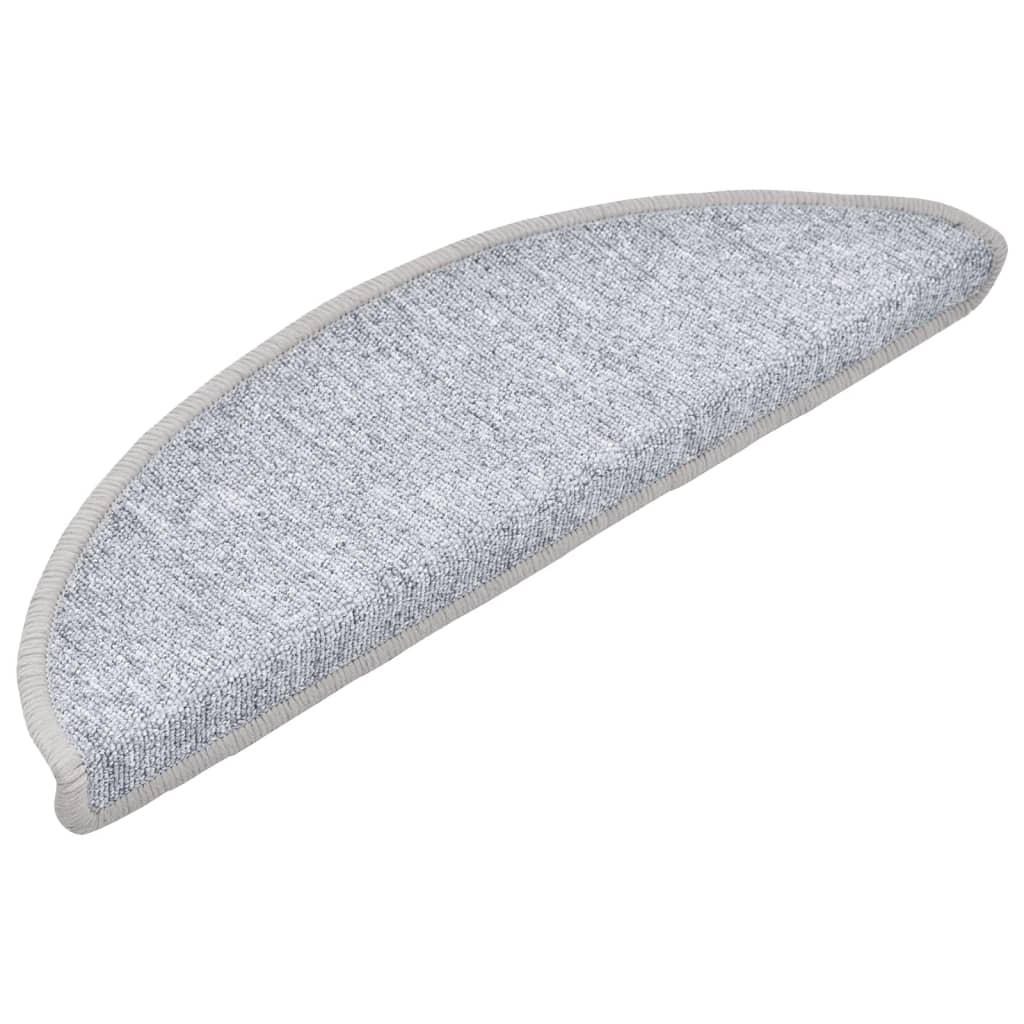 Prostirke za stepenice 10 kom 56x17x3 cm svijetlo sive poluokrugle