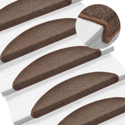 Prostirke za stepenice 10 kom 56x17x3 cm boje kave, poluokrugle