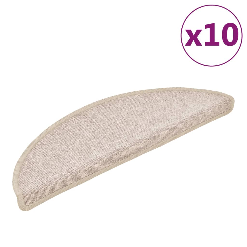 Prostirke za stepenice 10 kom 56x17x3 cm poluokrugle boje taupe