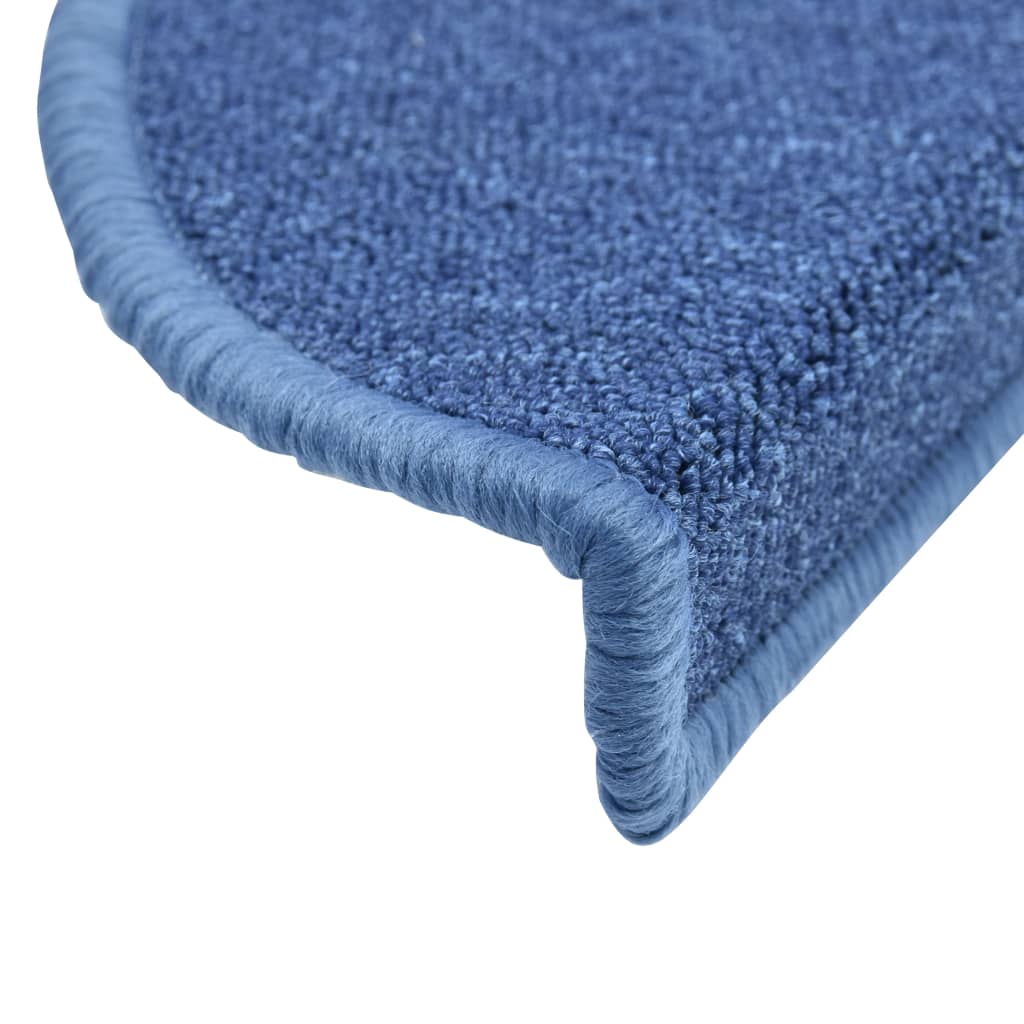 Prostirke za stepenice 10 kom 56x17x3 cm plave poluokrugle