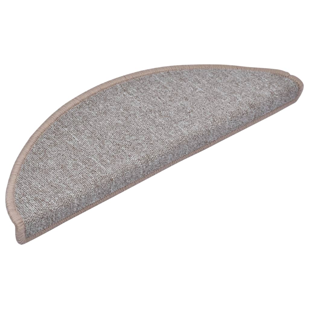 Prostirke za stepenice 10 kom 65x24x4 cm svijetlosmeđe poluokrugle velike