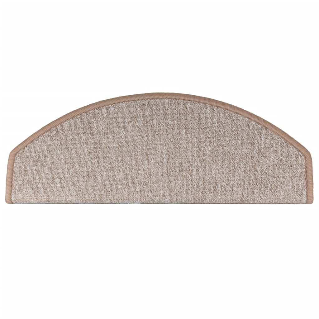Prostirke za stepenice 10 kom 65x24x4 cm svijetlosmeđe poluokrugle velike