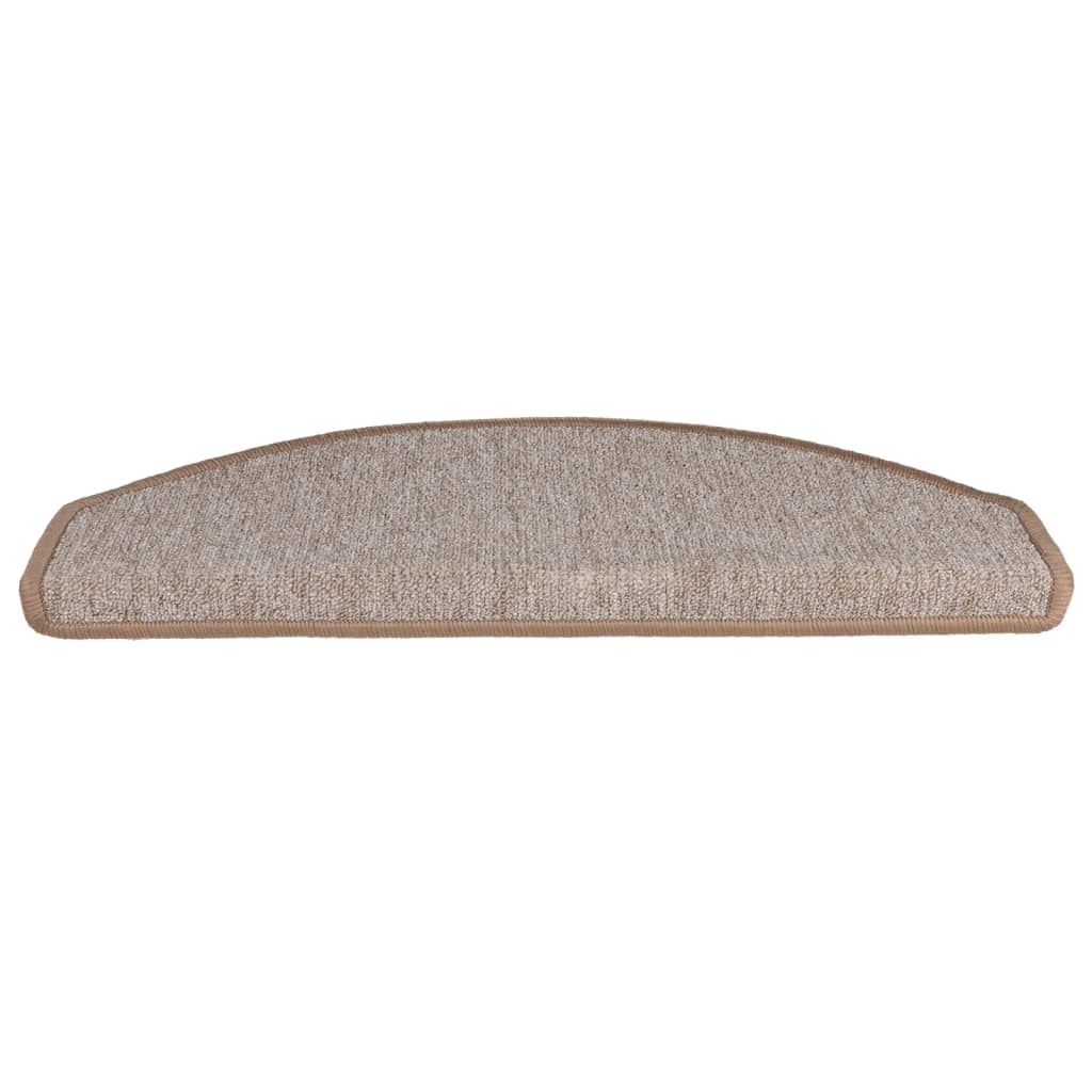 Prostirke za stepenice 10 kom 65x24x4 cm svijetlosmeđe poluokrugle velike