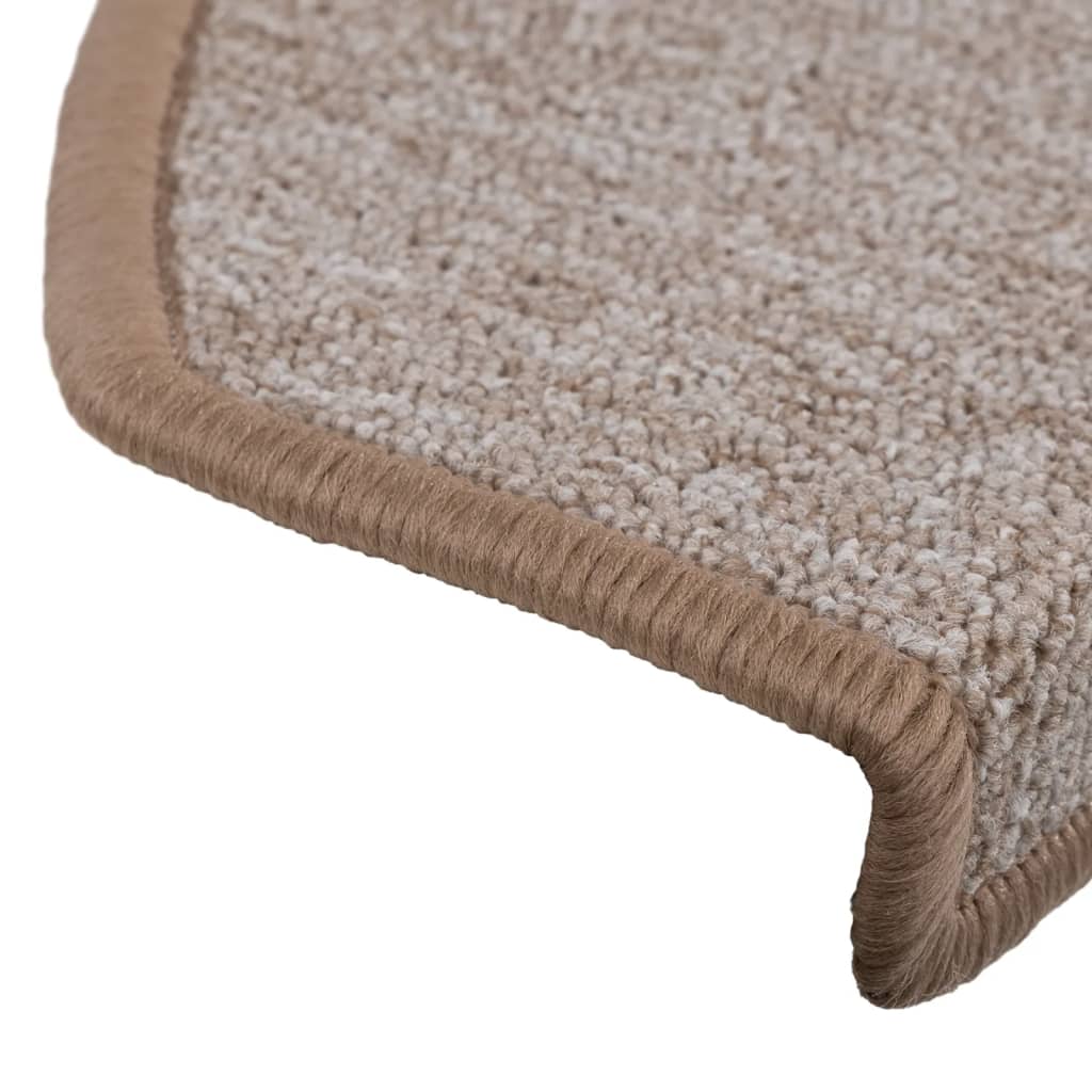 Prostirke za stepenice 10 kom 65x24x4 cm svijetlosmeđe poluokrugle velike
