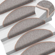 Prostirke za stepenice 10 kom 65x24x4 cm svijetlosmeđe poluokrugle velike
