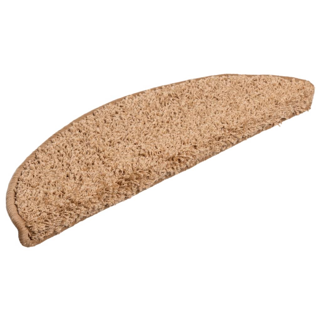 Prostirke za stepenice 10 kom 56x17x3 cm bež poluokrugle