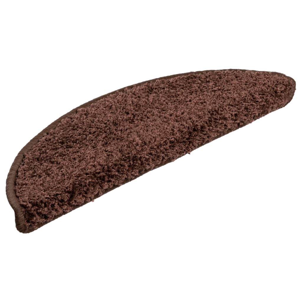 Prostirke za stepenice 10 kom 56x17x3 cm smeđe poluokrugle