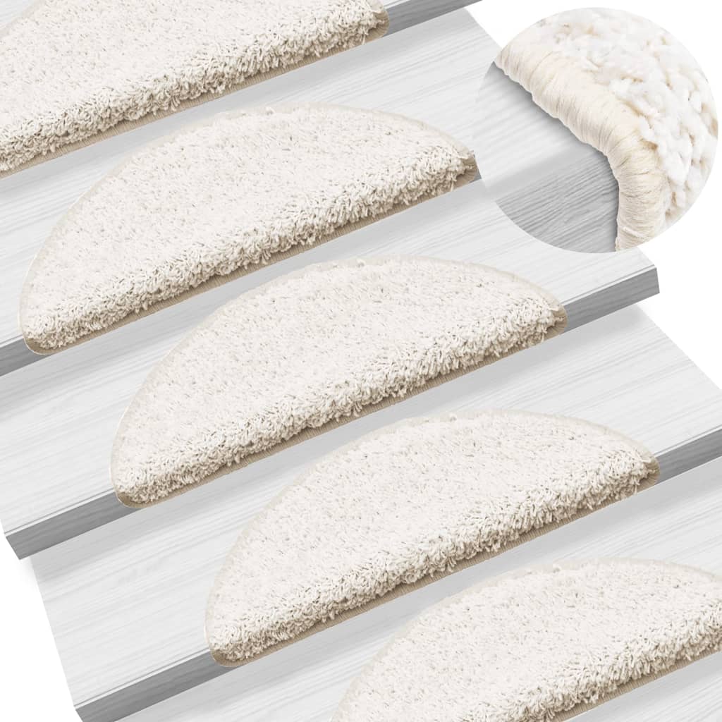 Prostirke za stepenice 10 kom 56x17x3 cm bijele poluokrugle