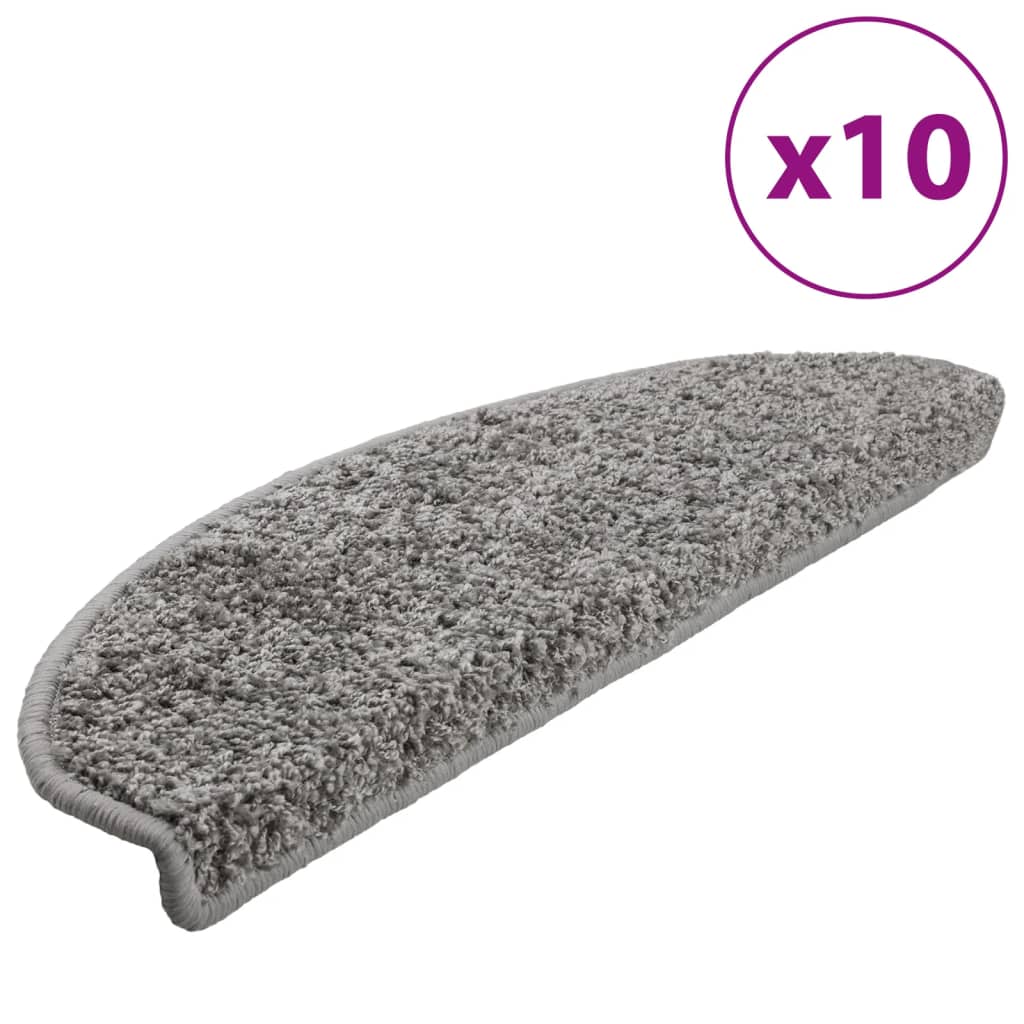 Prostirke za stepenice 10 kom 65x21x4 cm sive poluokrugle velike