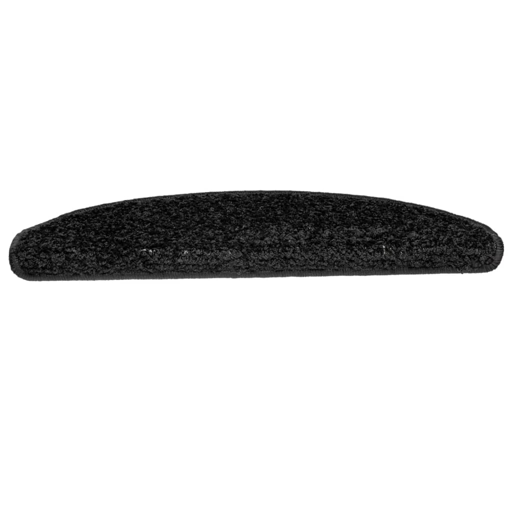 Prostirke za stepenice 10 kom 65x21x4 cm Crne poluokrugle velike