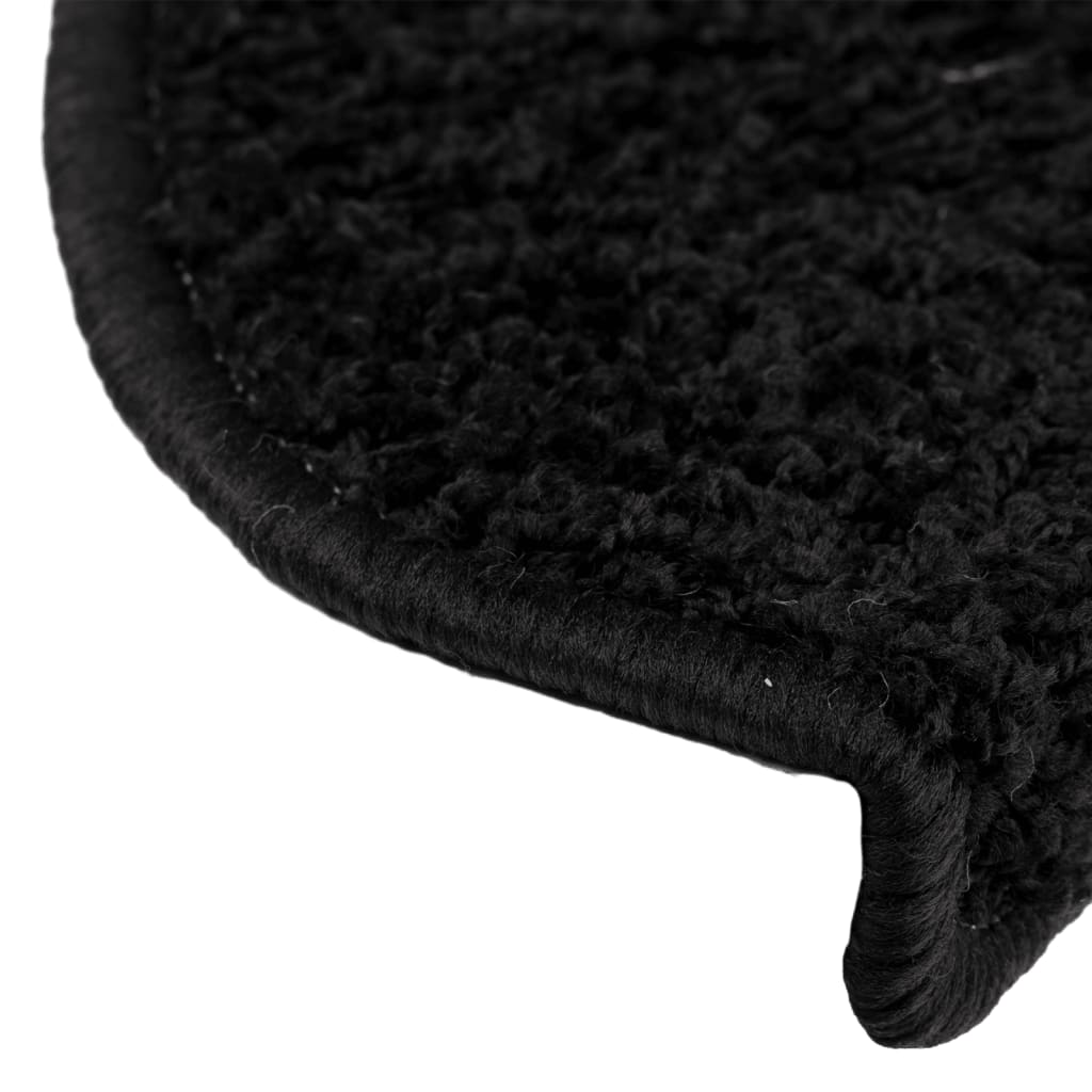 Prostirke za stepenice 10 kom 65x21x4 cm Crne poluokrugle velike