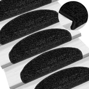 Prostirke za stepenice 10 kom 65x21x4 cm Crne poluokrugle velike
