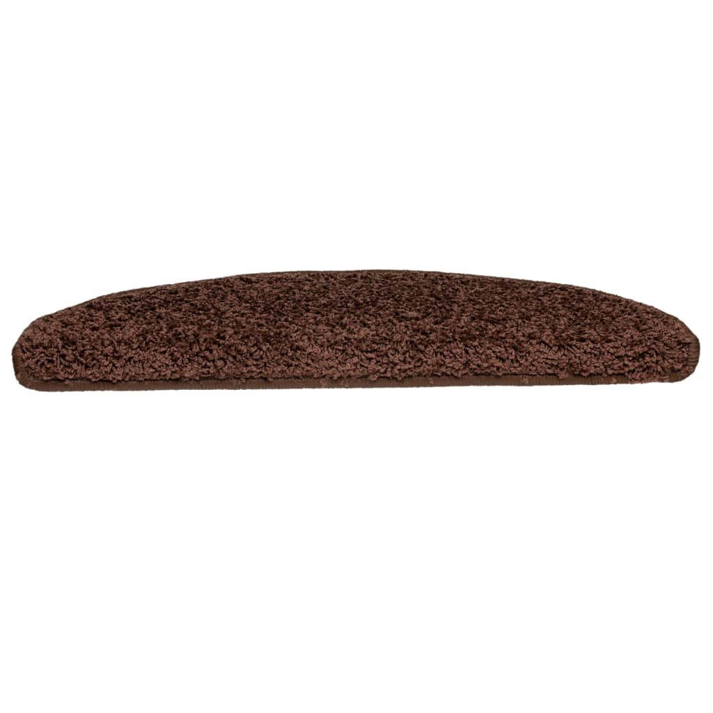 Prostirke za stepenice 10 kom 65x21x4 cm Smeđe poluokrugle velike